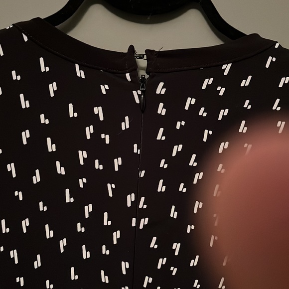 BOGO FREE ALL ITEMS! Le chateau black white faux wrap dress zipper tie  large - Picture 5 of 6